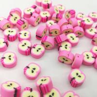 Polymer Ton Perlen , Apfel, DIY, Rosa, 10mm, ca. 100PCs/Tasche, verkauft von Tasche