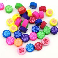 Polymer Clay pärlor, Rose, DIY, blandade färger, 10mm, Ca 100PC/Bag, Säljs av Bag