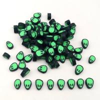 Polymer Clay Beads Alien DIY black 10mm Approx Sold By Bag