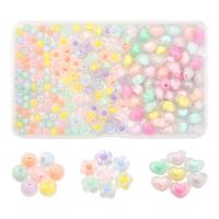 Bead i Bead Akryl perler, med Plastboks, du kan DIY, blandede farver, 189x112x17mm, Ca. 240pc'er/Box, Solgt af Box