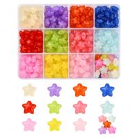 Grânulos de jóias de acrílico, acrilico, with Caixa plástica, Estrela, DIY, cores misturadas, 130x100x22mm, Aprox 360PCs/box, vendido por box