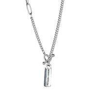 Titan stål halsband, Rektangel, mode smycken & Unisex, silver, Längd 51.5 cm, Säljs av PC