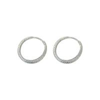 Pendiente de aro del aro de latón, metal, Donut, chapado en color de plata, Joyería & para mujer, plateado, libre de níquel, plomo & cadmio, 18x18mm, Vendido por Par