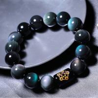 Obsidian Bracelet Unisex black Length Approx 6 Inch Sold By PC