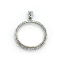 Glas Hanger, met Messing, Rond plat, silver plated, uniseks, duidelijk, 42mm, Verkocht door PC