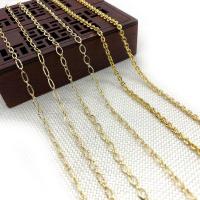 Brass Ovalni Chain, Mesing, zlatna boja pozlaćen, možete DIY & različite veličine za izbor, više boja za izbor, nikal, olovo i kadmij besplatno, Približno 10m/spool, Prodano By spool