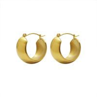 Titanium Steel  Earring Vacuum Ion Plating for woman golden Sold By Pair