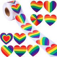 Sealing Sticker Copper Printing Paper with Adhesive Sticker Heart DIY mixed colors Sold By Spool