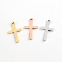 Pendants Cruach Cross dhosmálta, 304 Cruach dhosmálta, snasta, DIY, dathanna níos mó le haghaidh rogha, 20x12mm, Poll:Thart 1.5mm, Díolta De réir PC