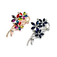 Strass Broche, Zinc Alloy, met Kristal, Boeket, mode sieraden & voor vrouw & met strass, nikkel, lood en cadmium vrij, 65x35mm, Verkocht door PC