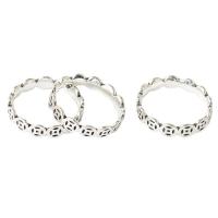 Zinklegering ringen, Zinc Alloy, Donut, silver plated, mode sieraden & uniseks & verschillende stijlen voor de keuze, zilver, nikkel, lood en cadmium vrij, 50pC's/Bag, Verkocht door Bag