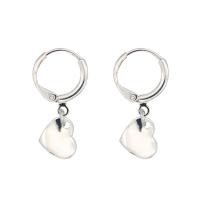 Brass Drop Earring Heart plated fashion jewelry & for woman Sold By Pair