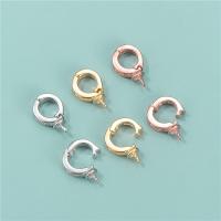 925 Sterling Sølv Peg Bail, forgyldt, du kan DIY & med rhinestone, flere farver til valg, 7.6mm, 2.5mm, 0.8mm, Solgt af PC