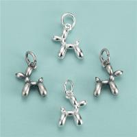 925 Sterling Silver hänge, Hund, DIY, fler färger för val, 8.90x13mm, Hål:Ca 4mm, Säljs av PC