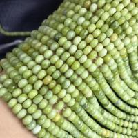 Jade kralen, Jade Lemon, gepolijst, DIY, gras groen, 4x6mm, Per verkocht Ca 15 inch Strand