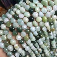 Jade kralen, Jade Birma, Nuggets, gepolijst, DIY, groen, 8-9mm, Per verkocht Ca 15 inch Strand