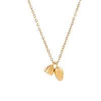 Titanium Steel Necklace Lotus Seedpod Vacuum Ion Plating fashion jewelry & for woman golden Length Approx 17.72 Inch Sold By PC