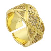 Cubic Zirconia Micro Pave Brass Ring gold color plated fashion jewelry & micro pave cubic zirconia & for woman golden 9.50mm Approx 3mm US Ring Sold By Lot