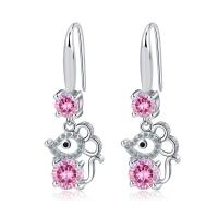 Boucles d'oreilles Mal Eye, laiton, souris, Placage, bijoux de mode & pour femme & avec strass, plus de couleurs à choisir, 30x9.40mm, Vendu par paire