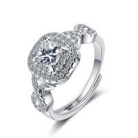 Kubisk Circonia Micro bane messing Ring, mode smykker & Micro Pave cubic zirconia & for kvinde, 16x11mm, Solgt af PC