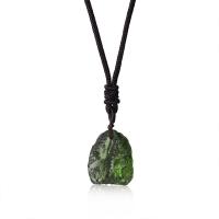 Krištolo karoliai, Krištolas, Nereguliarus, unisex, Crystal Green, Ilgis Apytiksliai 38 cm, Pardavė PC