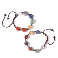 Pulseiras de pedras preciosas, Pedra natural, with Cordão de Nó, Forma diferente para escolha & Ajustável & unissex, Mais cores pare escolha, 12mm, comprimento Aprox 18.5-19 cm, vendido por PC