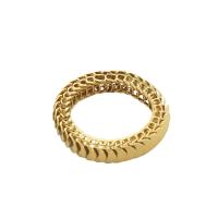 Titanium Steel Finger Ring Vacuum Ion Plating Unisex golden 4mm Sold By PC