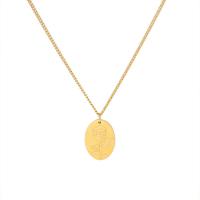 Colar de aço titânio, Partículas de aço, with 5cm extender chain, Oval, para mulher, dourado, 13x17mm, comprimento Aprox 40 cm, vendido por PC