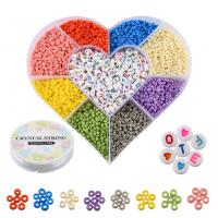 Acryl Schmuck-Findung-Set, mit Kunststoff Kasten & elastischer Faden & Glas-Rocailles, DIY, gemischte Farben, 155x135x27mm, verkauft von Box