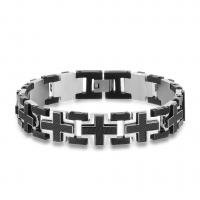 Titanium armbanden, Titanium Staal, gepolijst, mode sieraden & voor de mens, zwart, 15mm, Lengte Ca 8.66 inch, Verkocht door PC