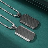 Stainless Steel Jewelry Necklace 316L Stainless Steel with Carbon Fibre polished fashion jewelry & for man Length Approx 23.62 Inch Sold By PC