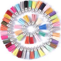 plastique revêtu de cuivre Tassel Pendant, avec Microfibre, Placage, DIY, plus de couleurs à choisir, 37x10mm, 200PC/sac, Vendu par sac