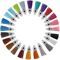 Verkupferter Kunststoff Tassel Lang, mit Mikrofaser, plattiert, DIY, gemischte Farben, 38mm, 100PCs/Tasche, verkauft von Tasche