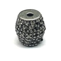 Edelstahl-Beads, 304 Edelstahl, Trommel, Pistole schwarz plattiert, DIY, 10.35x10.30mm, verkauft von PC