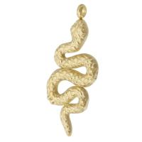 Acciaio inossidabile Animal Ciondoli, 304 acciaio inox, Serpente, con strass, dorato, 15x35x3mm, Foro:Appross. 2mm, Venduto da PC