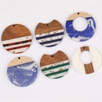 Wood Pendants with Resin epoxy gel Unisex Approx Sold By Bag