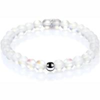 Kristal armbanden, met Zinc Alloy, Ronde, silver plated, elastische & uniseks, meer kleuren voor de keuze, 6mm, Lengte 7.5 inch, Verkocht door PC