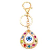 Key Chain, Zinc Alloy, Evil Eye, guldfarve belagt, Unisex & forskellige stilarter for valg & Micro Pave cubic zirconia & emalje, nikkel, bly & cadmium fri, 54x40mm, Længde 4.8 inch, Solgt af PC