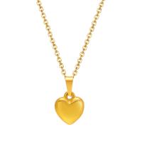 Colar de jóias de aço inoxidável, Aço inoxidável 304, with 1.97inch extender chain, Coração, joias de moda & para mulher, dourado, 10.70x12.20mm, comprimento Aprox 15.75 inchaltura, vendido por PC