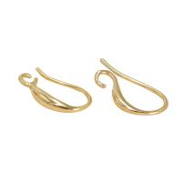 Brass Hook Earwire real gold plated DIY & micro pave cubic zirconia golden nickel lead & cadmium free Sold By Bag