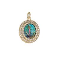 Pendentifs en laiton zircon cubique (CZ), avec zircon cubique, Plaqué d'or 14K, Forme différente pour le choix & pour femme & facettes, plus de couleurs à choisir, protéger l'environnement, sans nickel, plomb et cadmium, Vendu par PC