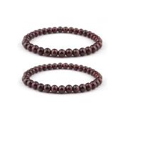 Naturlig granat armbånd, Garnet, Runde, elastisk & Unisex & forskellig størrelse for valg, rød, Længde 7.5 inch, Solgt af PC