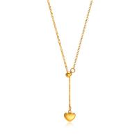 Aço inoxidável 304 colar, with 1.97inch extender chain, Coração, joias de moda & para mulher, dourado, 7mm, comprimento Aprox 17.7 inchaltura, vendido por PC