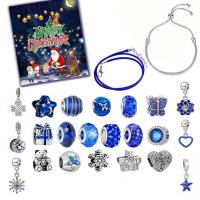 liga de zinco Conjunto de pulseiras DIY, banhado, Design de Natal & com strass, azul escuro, 200x175x13mm, comprimento Aprox 19.6 inchaltura, vendido por Defina