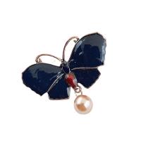 Glazuur broche, Zinc Alloy, met Plastic Pearl, Dragonfly, gold plated, Handgeschilderd glazuur & voor vrouw, meer kleuren voor de keuze, 55x45mm, Verkocht door PC