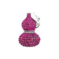 Rhinestone Broche, Zinc Alloy, Calabash, for kvinde & med rhinestone, flere farver til valg, 21x34mm, Solgt af PC