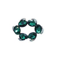 Crystal broche, Zinc Alloy, met Kristal, voor vrouw & met strass & hol, groen, 45x60mm, Verkocht door PC