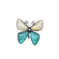 Broche résine, alliage de zinc, avec résine, papillon, fait à la main, Banc de tréfilage, plus de couleurs à choisir, 42x40mm, Vendu par PC