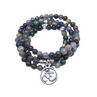 Bracelet de bijou en agate , agate pourpre, avec Perle en alliage de zinc & agate indienne, poli, unisexe & styles différents pour le choix, multicolore, 6mm, 108PC/brin, Vendu par Environ 25.51 pouce brin