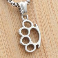 Titanium Steel Necklace Bear Paw fashion jewelry & Unisex & hollow original color Length Approx 23.62 Inch Sold By PC